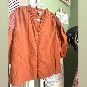 A new day rust blouse